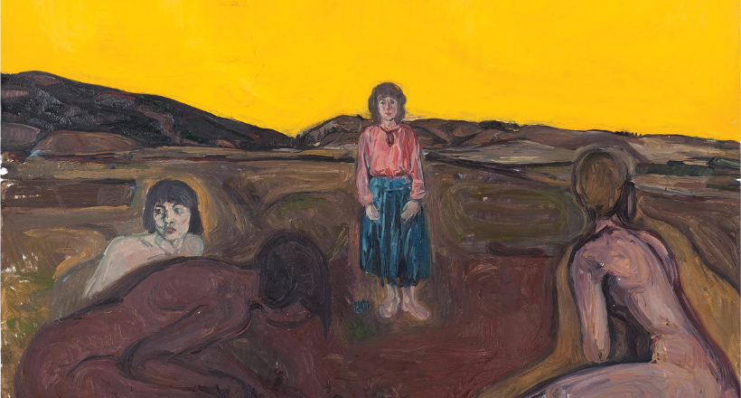 אלי שמיר - סרינה ושמיים צהובים, 1986, אוסף לוין